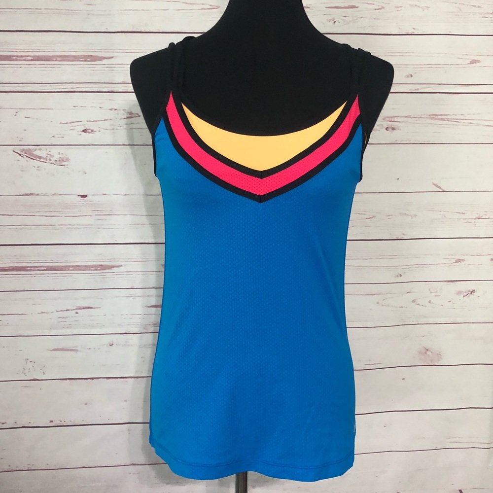 Lorna Jane Louisa Excel Tri-Color Built in Bra Workout Tank